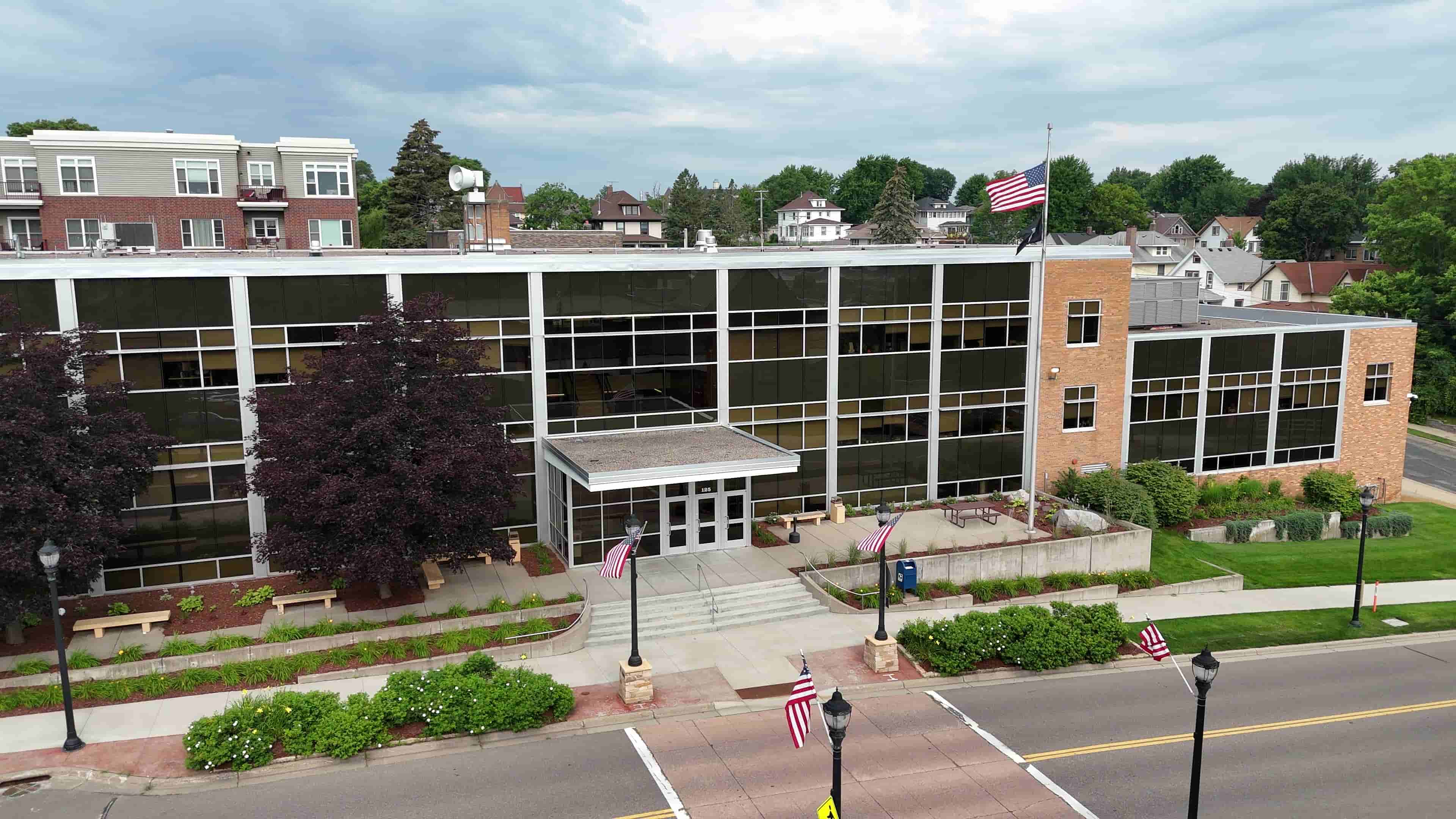 Aerial photo of South St. Paul City Hall