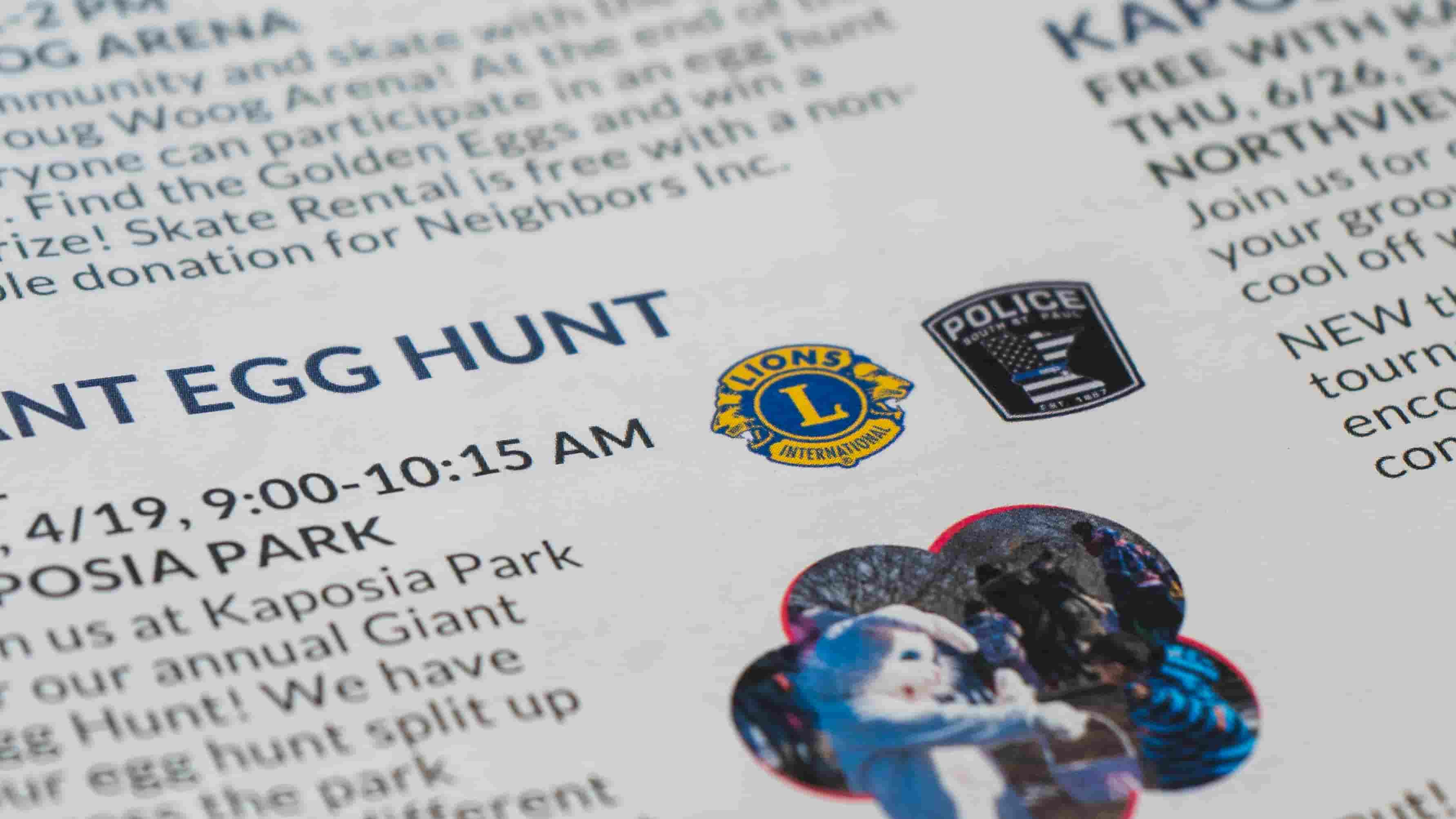 Open activity guide on a table