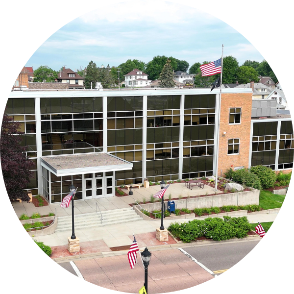 Aerial view of SSP City Hall