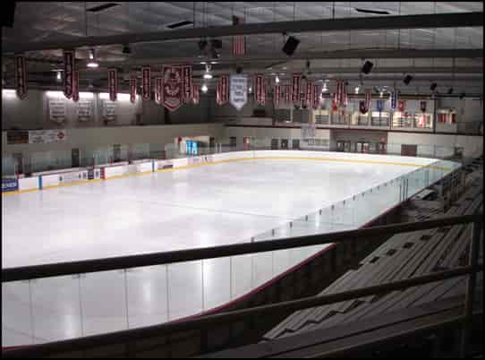 Doug Woog Arena Ice Rink - Sheet of ice as seen from the bleachers