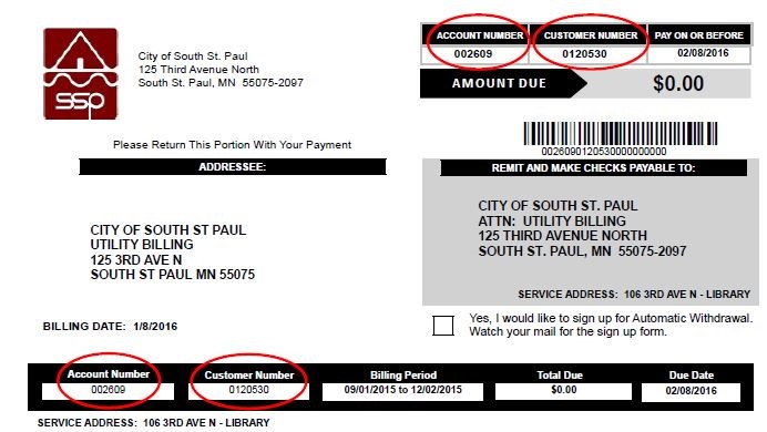 Utility Bill Example