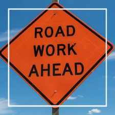 Orange Road Work Sign